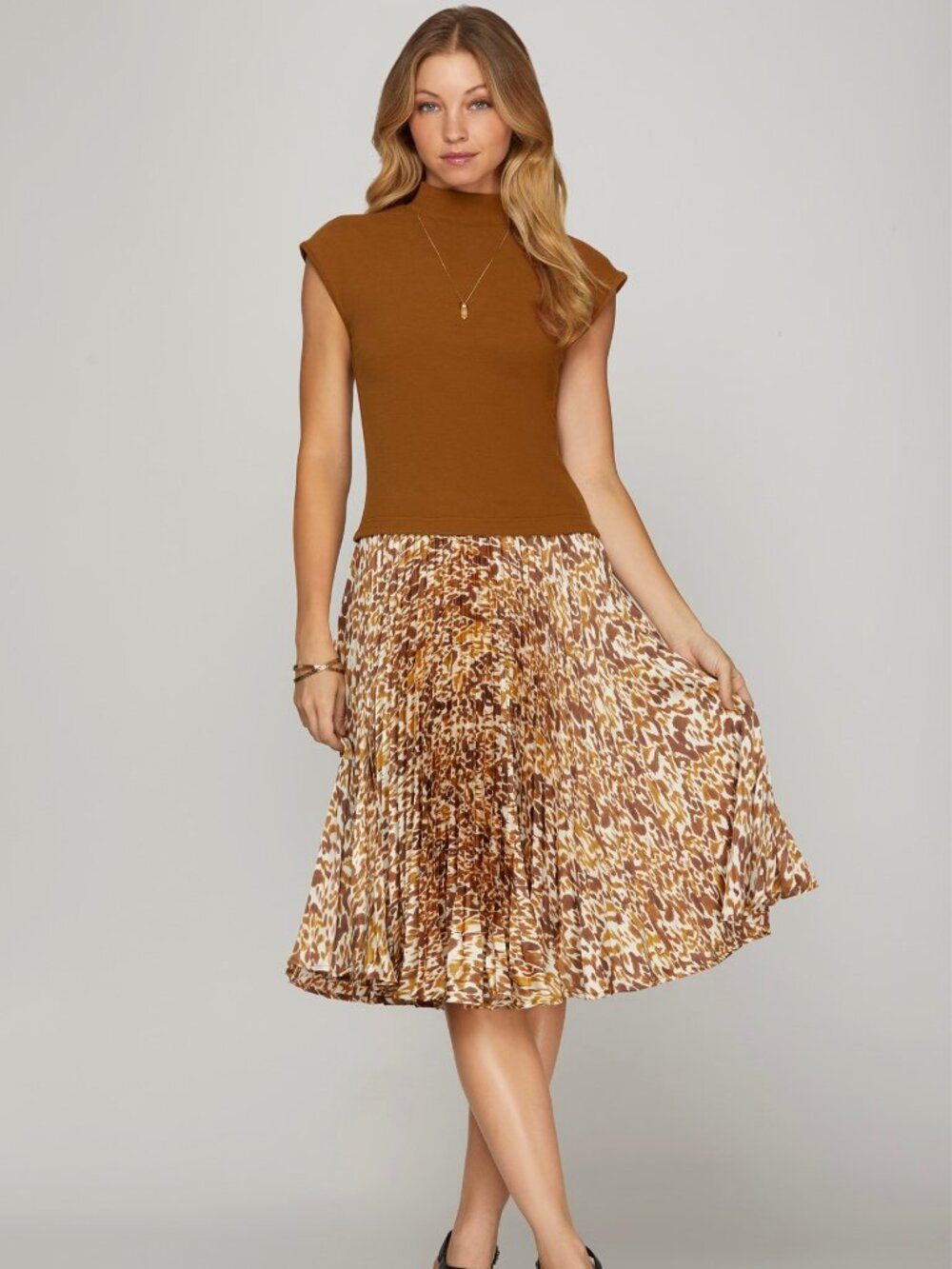 Mixed Media Midi Dress